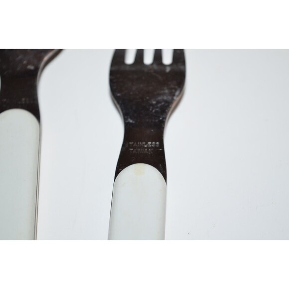 Vtg Teddy Bear flying Kite Spoon & Fork toddler Baby utensils - Picture 3 of 6